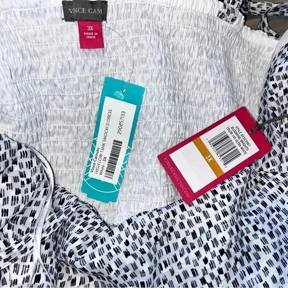 Vince Camuto High Low Tank Smocked Dress Great For Weekend Brunch NEW - Picture 2 of 5